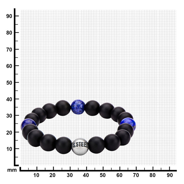 Lapis & Black Onyx Beads Bracelet