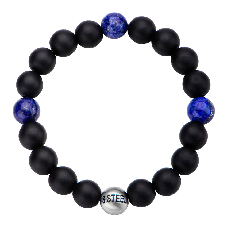 Lapis & Black Onyx Beads Bracelet