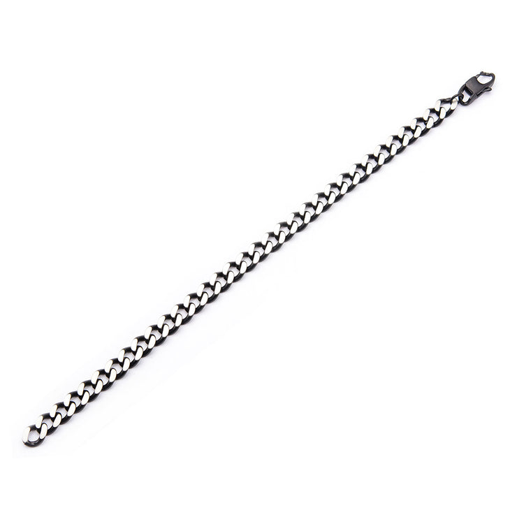 Black IP Diamond Cut Chain Bracelet