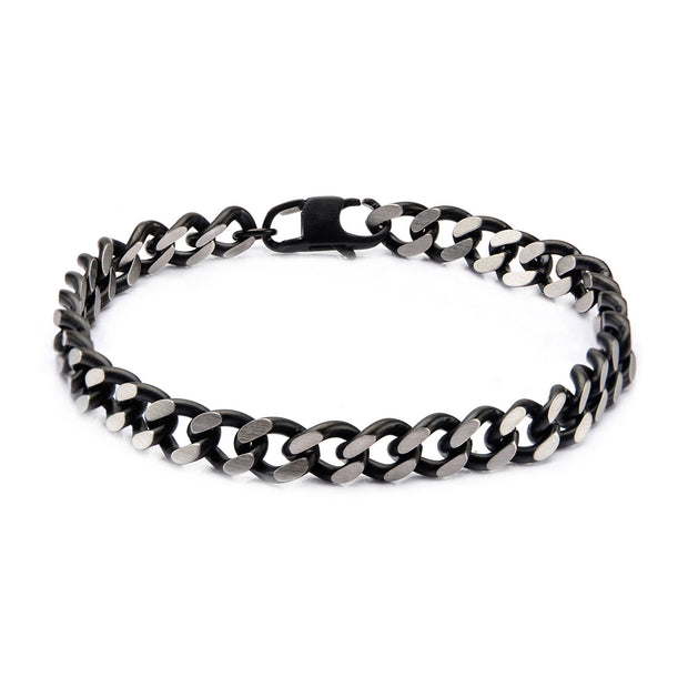 Black IP Diamond Cut Chain Bracelet