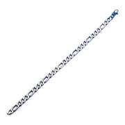 Steel Blue IP Figaro Chain Bracelet