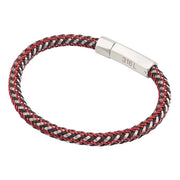 Red & White Woven Rubber Bracelet