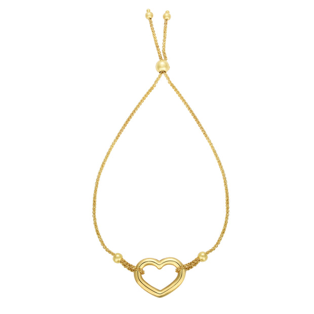 14K Gold Heart Friendship Bracelet