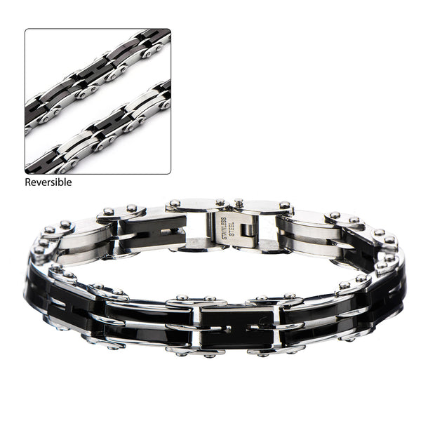 Black IP H-Link Reversible Bracelet