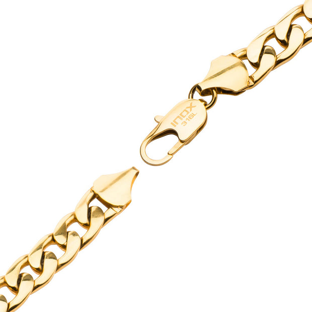 Gold IP Diamond Cut Curb Chain Bracelet