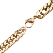 Gold IP Fancy Curb Chain Bracelet