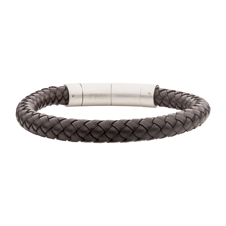 8mm Brown Genuine Full Grain Cowhide Leather Bracelet