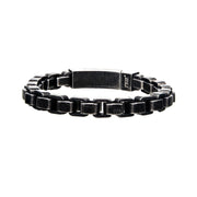 Stainless Steel & Black IP Bold Box Bracelet