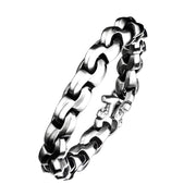 Matte Steel with Skull Clasp Chain Bracelet