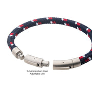 6mm Blue, White & Red Nylon Cord Bracelet