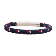 6mm Blue, White & Red Nylon Cord Bracelet