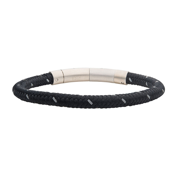 6mm Black Reflective Nylon Cord Bracelet