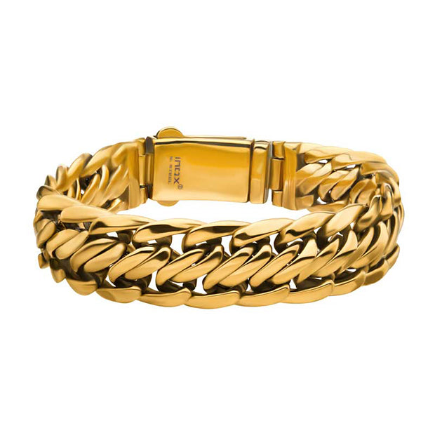 Gold IP Double Helix Chain Bracelet