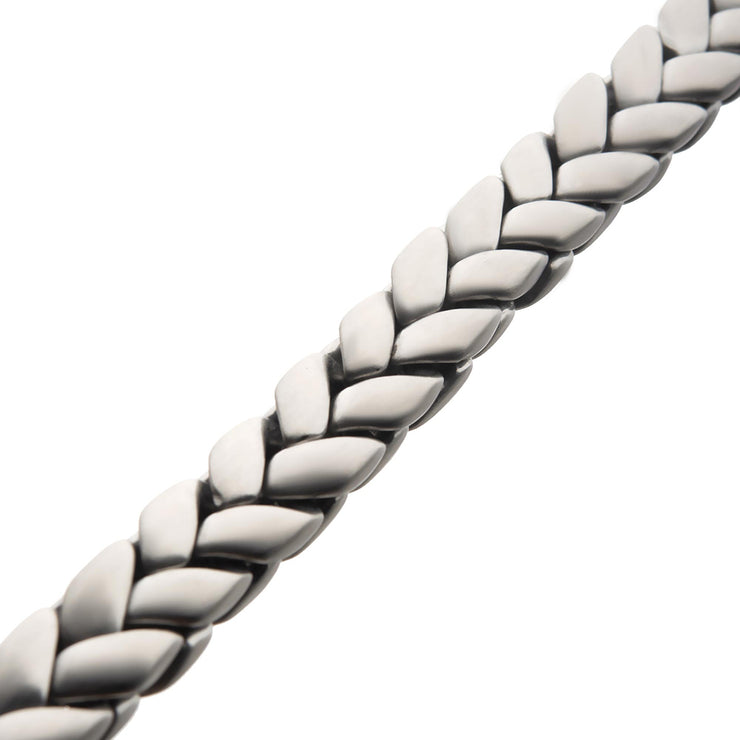 Matte Stainless Steel Big Double Spiga Chain Bracelet