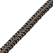 Allegiance Stainless Steel Bracelets with Brown Wax Cord binding 2 Antique Brushed Foxtail Links