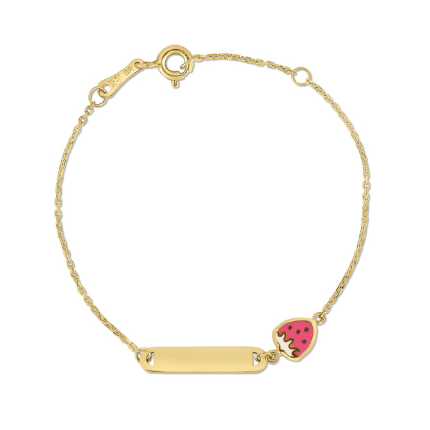 14K Strawberry Childrens Bracelet