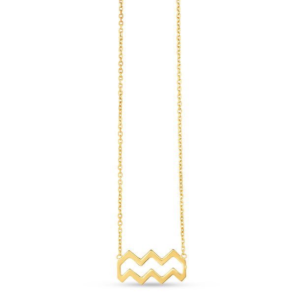 14K Gold Aquarius Necklace