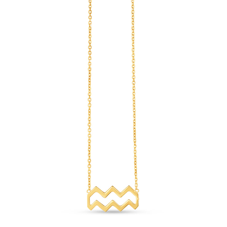 14K Gold Aquarius Necklace