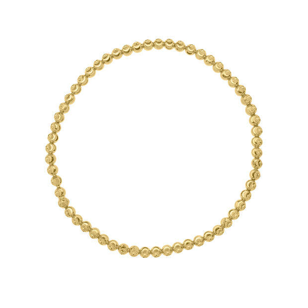 14K Moon-Cut Bead Stretch Bracelet