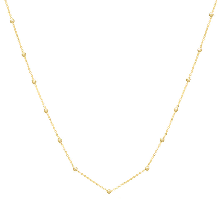 14K Saturn Bead Chain Necklace