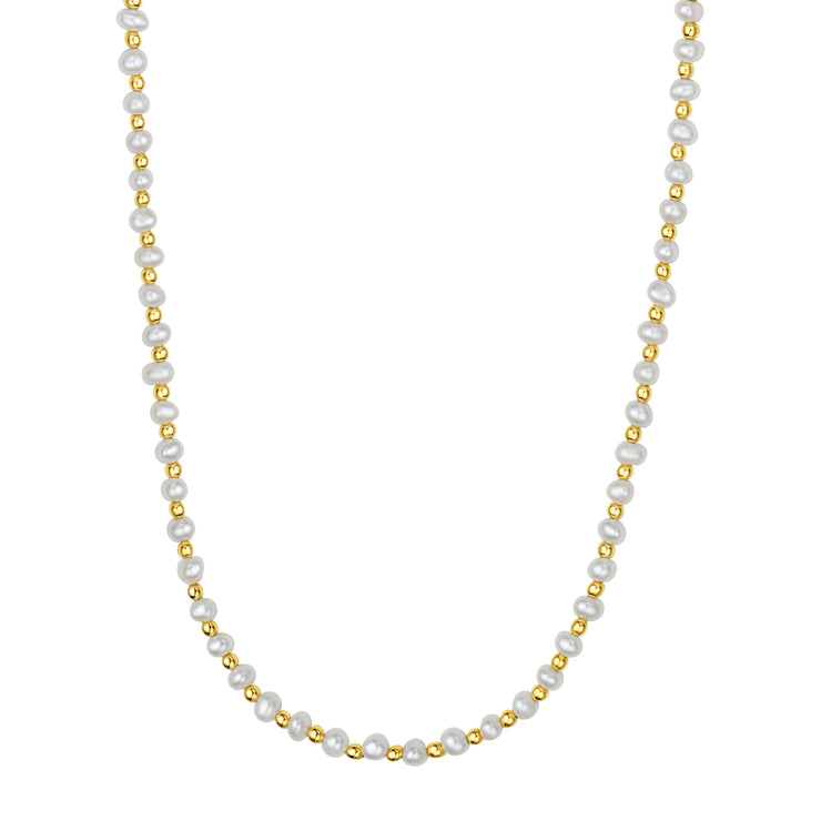 14K & Pearl Bead Necklace