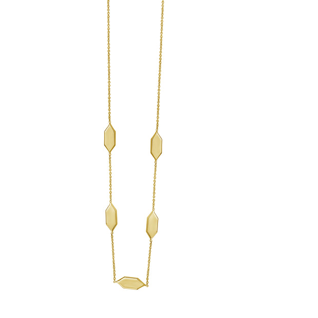 14K Elongated Hexagon Link Necklace