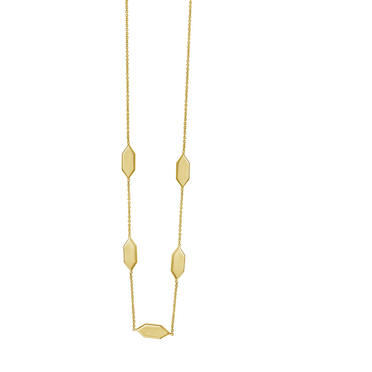 14K Elongated Hexagon Link Necklace