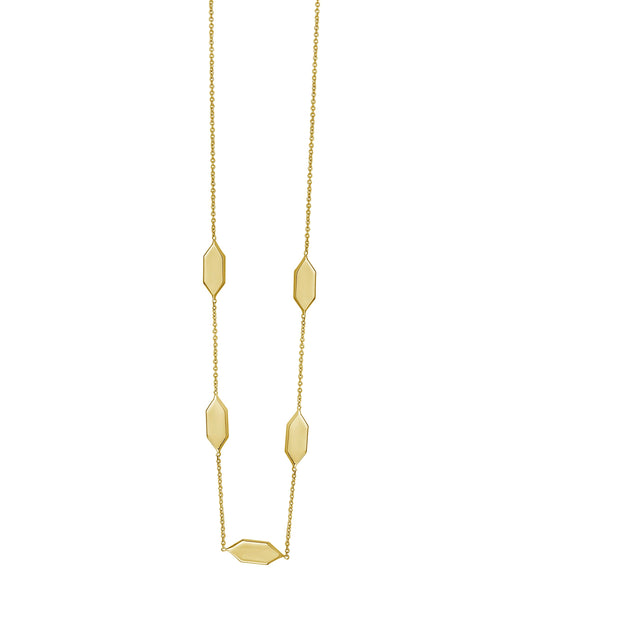 14K Elongated Hexagon Link Necklace