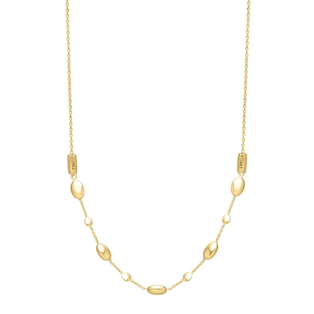 14K Adjustable Puff Pebble Necklace