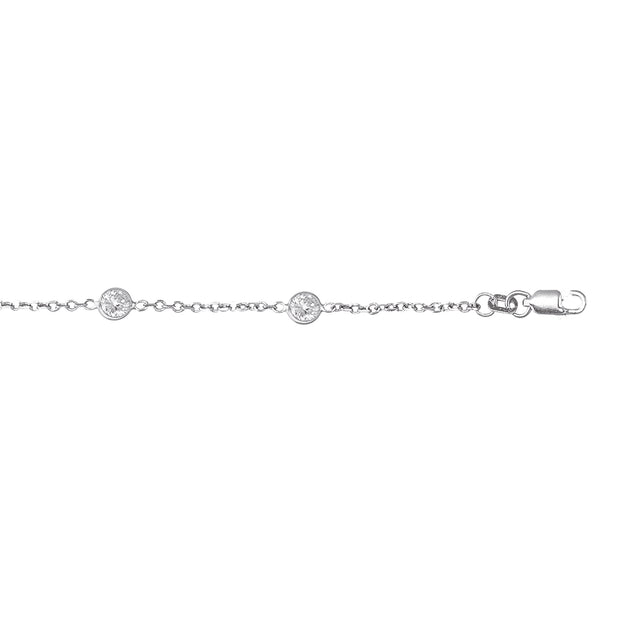 14K Gold CZ by the Yard Anklet