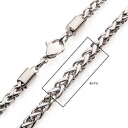 4mm Steel Wheat Chain Necklace