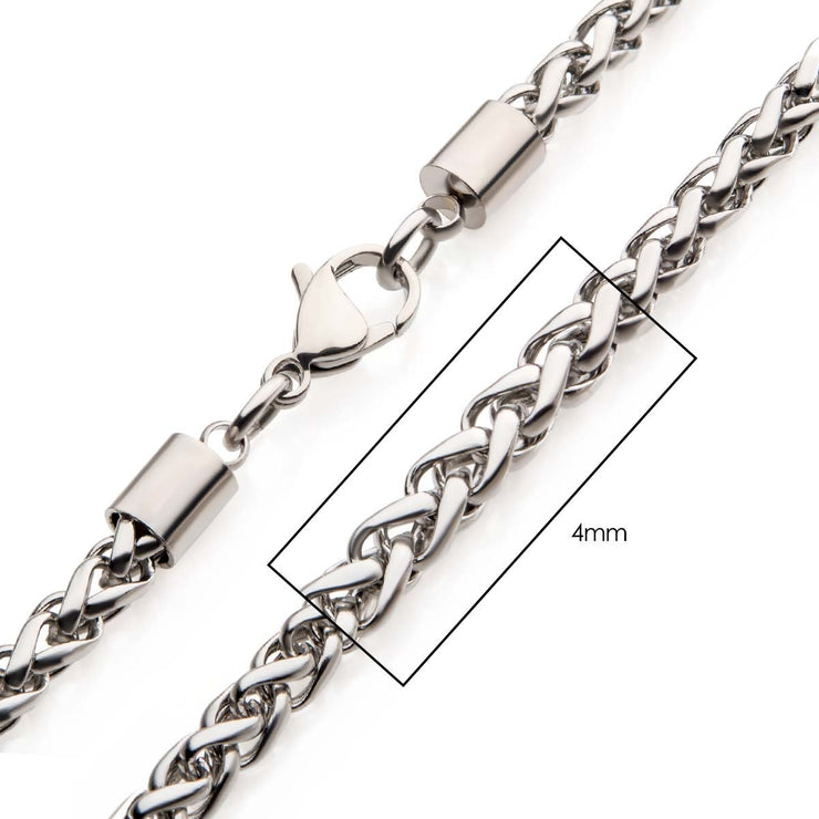 4mm Steel Wheat Chain Necklace