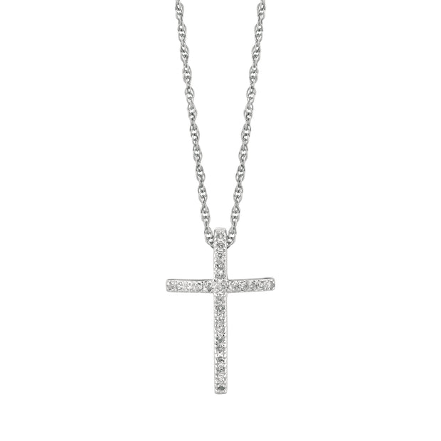 Silver .12ct Diamond Cross Necklace