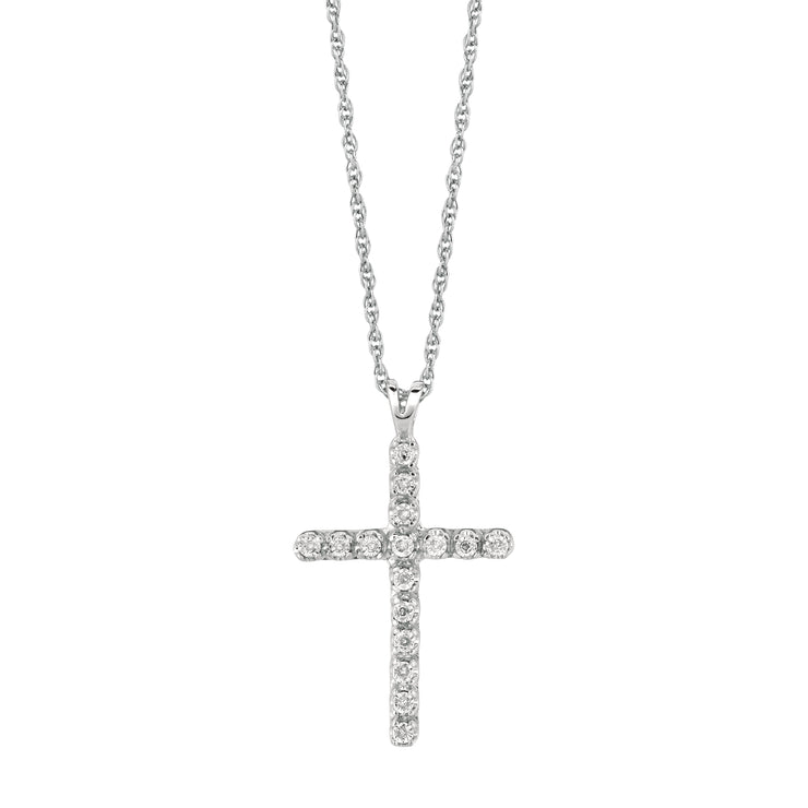 Silver .05ct Diamond Cross Necklace