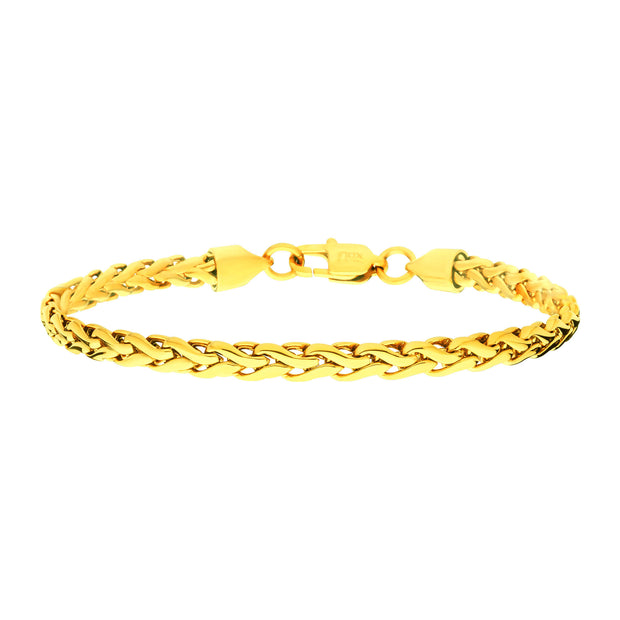 5mm 18Kt High Polished Finish Gold IP Stainless Steel Spiga Chain Bracelet