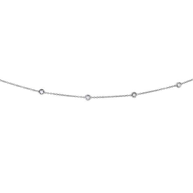 14K Gold 1.0ct Diamonds by the Yard Necklace