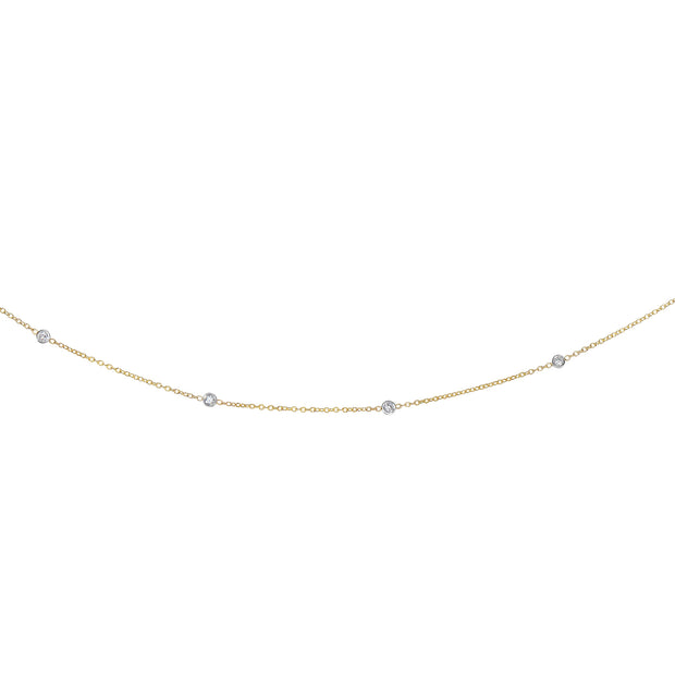 14K Gold .25ct Diamonds by the Yard Necklace