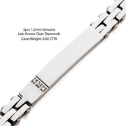 Trim Cut with Genuine Lab-Grown Clear Diamonds Tennis Steel Bracelet