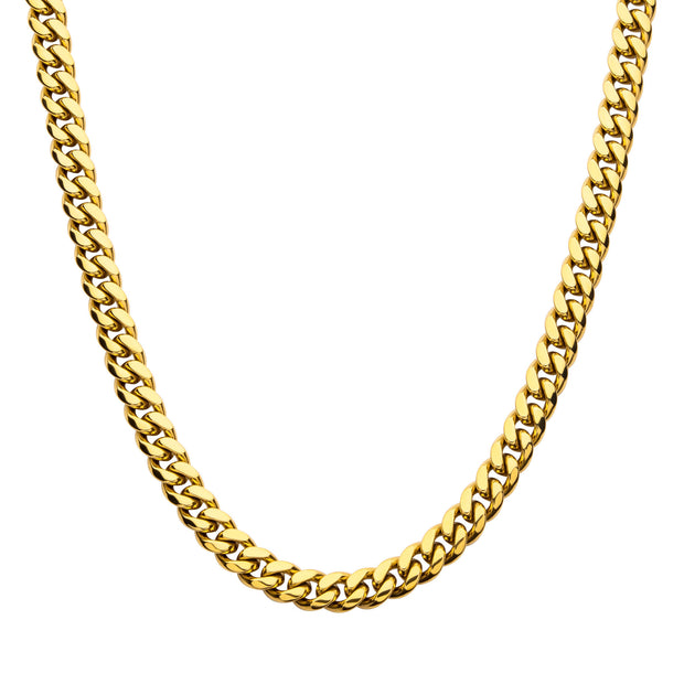 10mm 18Kt Gold IP Miami Cuban Chain Necklace with CNC Precision Set Lab-grown Diamonds Double Tab Box Clasp