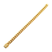 10mm 18Kt Gold IP Miami Cuban Chain Bracelet with CNC Precision Set Lab-grown Diamonds Double Tab Box Clasp