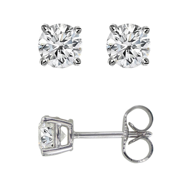 14K Gold .05ct J-K/I1-I2 Round Diamond Stud Earring