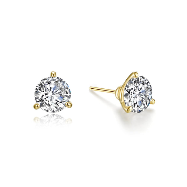 2 CTW Solitaire Stud Earrings