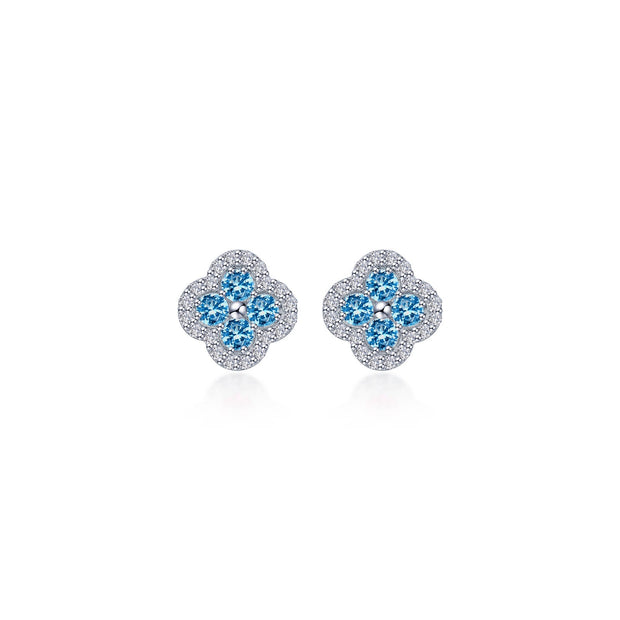 0.8 CTW Halo Stud Earrings