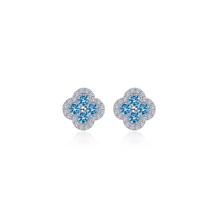 0.8 CTW Halo Stud Earrings