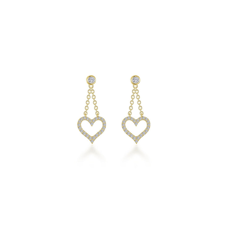 Cut-out Heart Dangle Earrings