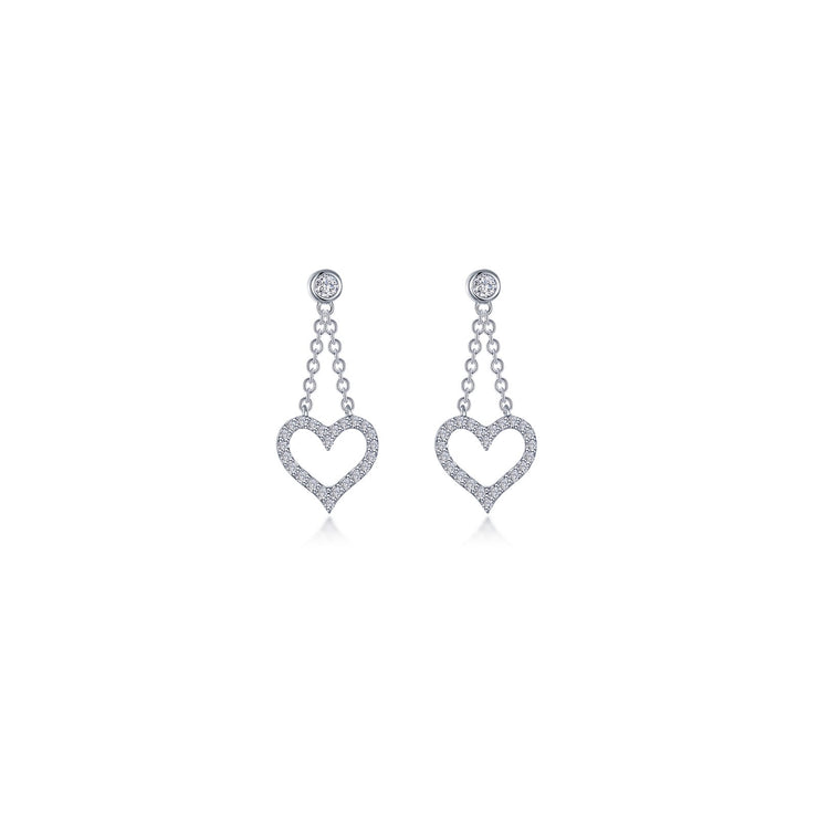 Cut-out Heart Dangle Earrings