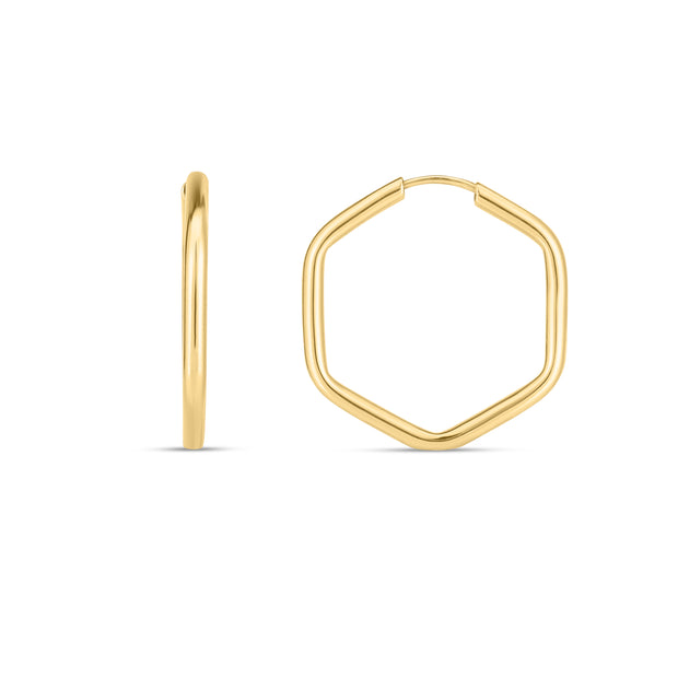 14K Endless Hexagon Hoop