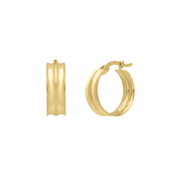 14K Medium Concave Hoops