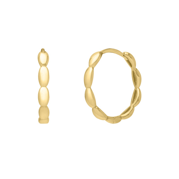 14K Medium Rice Hoops