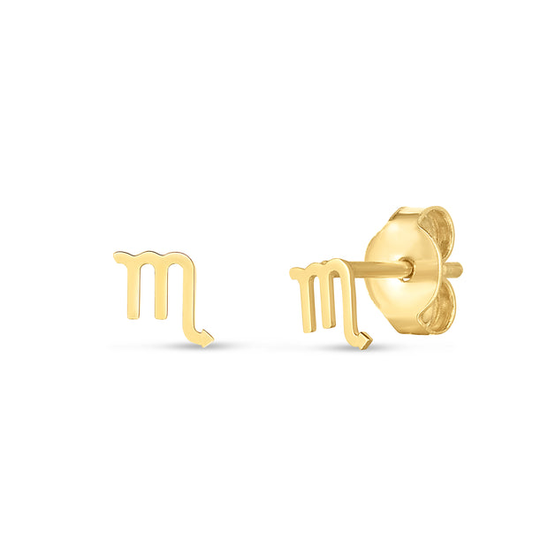 14K Gold Scorpio studs